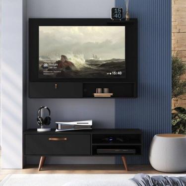 Imagem de Conjunto Rack e Painel para Tv até 50 Polegadas Miami / Califórnia Preto