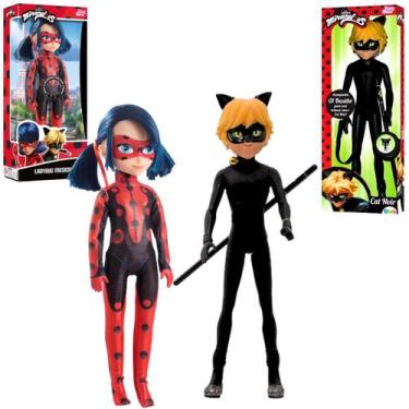 Imagem de Bonecos Infantil Original Ladybug Musical 45cm ECat Noir 56cm Com Um B