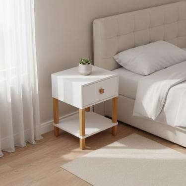 Imagem de Evo Mesa de Cabeceira Branco 1 Gaveta Alta - EVOLUKIT