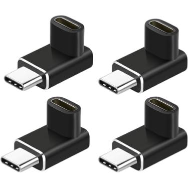 Imagem de Thsucords Adaptador de ângulo USB C de 90 graus, pacote com 2, para cima e para baixo, vídeo 4K, 20 Gbps, USB tipo C 3.2 Gen2, extensor de extensão macho para fêmea para Steam Deck, Switch, MacBook