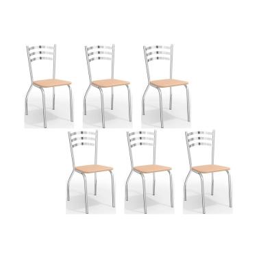 Imagem de Kit 6 Cadeiras Sala Jantar Portugal C007 6 Un Cromada/Nude 16 - Kappesberg