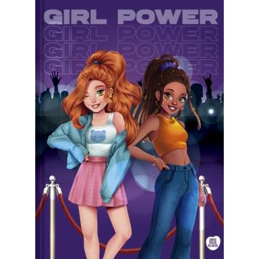 Imagem de Caderno Brochura Animativa, Capa dura, 48 folhas, Girl Power, Pacote com 10