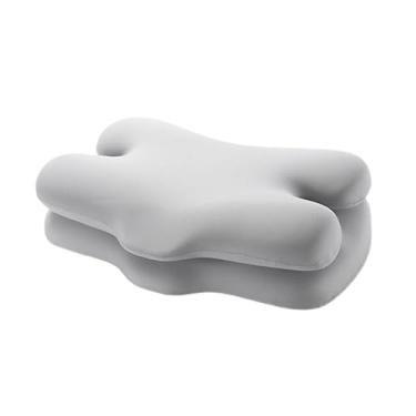 Imagem de Llazsybz Travesseiro Cervical para Apoio Do Pescoço E Ombros, Contornado, Confortável E Ergonômico para Quem Dorme de Lado Ou de Bruços, Yoga Cinza Claro, Tamanho real