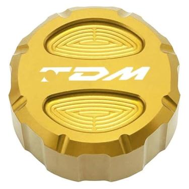Imagem de Acessórios CNC para motocicleta, tampa do reservatório de fluido de freio dianteiro traseiro compatível com Y&AMAHA TDM 850 TDM 900 2004-2015 (tampa traseira dourada)