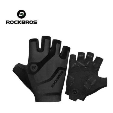 Imagem de Luva Meio Dedo Rockbros Lycra SBR Respirável Anti-UV