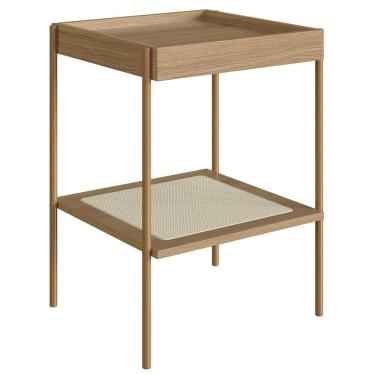 Imagem de Mesa Lateral 58 CM Pes Metal Palhinha Oslo 28962 Hanover Artesano