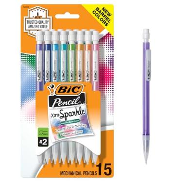 Imagem de BIC Lapiseira Xtra-Sparkle, ponta média (0,7 mm), design divertido com corpo colorido, 15 unidades