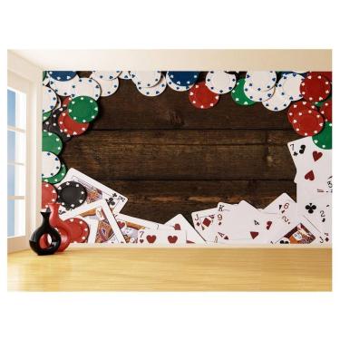 Imagem de Papel De Parede 3D Salão De Jogos Cartas Poker 3,5M Jcs72