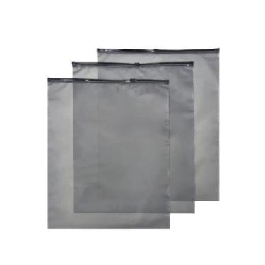 Imagem de Saco Zip Lock Preto Translúcido 30x40 20un Alta Qualidade Reutilizável