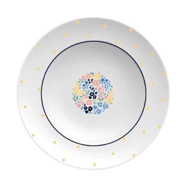 Imagem de Prato fundo em porcelana, modelo Versa, CottageCore, Ø 24 cm, Germer, Branco com detalhes floral