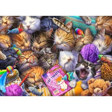 Imagem de Buffalo Games - Jeff Haynie - Cat Nap - Quebra-cabeça adulto de 750 peças - Quebra-cabeça desafiador perfeito para noites de jogos - O tamanho final é 24,00 x 18,00