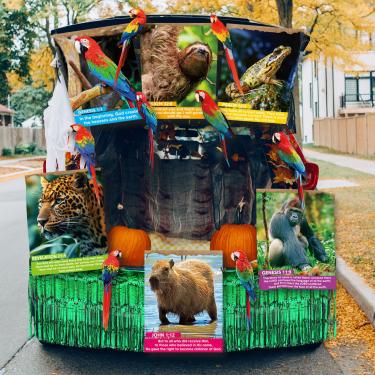 Imagem de Fullhawl Kit de decoração de porta-malas ou petiscos religiosos de Halloween Jornada para Jesus Carro SUV Decoração Animais Selvagens Tema da Selva ou Decoração de Travessuras para Decoração de Porta