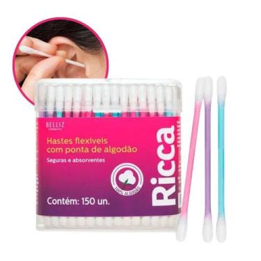 Imagem de Hastes Flexíveis Cotonete Colorido com Ponta em Algodão 150 Unidades R