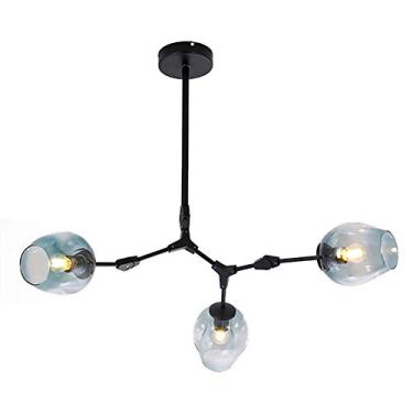 Imagem de Lustre Sputnik moderno, lustre de metal com gradiente, luminária pendente de meados do século, luminária de teto dourada, compatível com corredor, bar, cozinha, sala de jantar (fumaça)