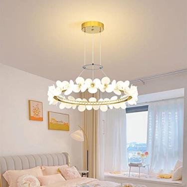 Imagem de Lustre LED criativo de pétalas para sala de estar, hotel, escritório, luminária suspensa, atmosfera acrílica, simples, luxuoso, ferro forjado, iluminação, luz pendente