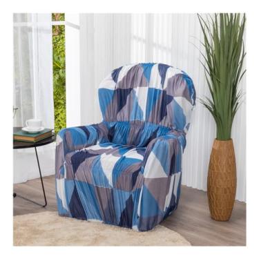 Imagem de Capa De Poltrona Estampada do Papai Avulsa Malha Gel Elasticada (Geometrico Azul)
