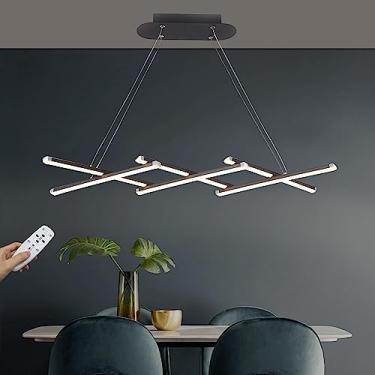 Imagem de Luminária pendente LED moderna, retrátil, para mesa de jantar, luminária suspensa, regulável, com controle remoto, altura ajustável, para escritório, cozinha, sala de jantar, sala de estar,