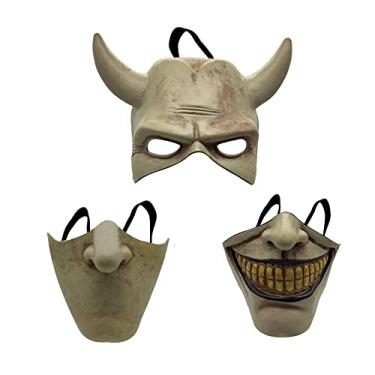 Imagem de HYKJSHED Máscara The Grabber Cosplay The Black Phone Mask Filme de Terror Halloween Máscara Assustadora Máscara de Fantasia Masculina