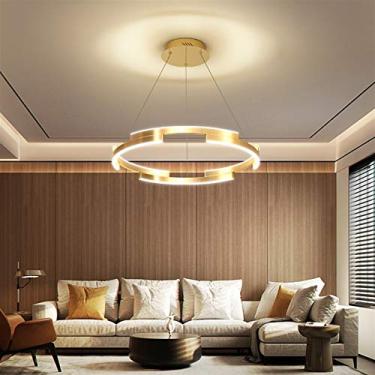 Imagem de Lustre luxuoso, luminária de lustre moderna de LED, lustre de mesa de jantar com controle remoto regulável de LED, luminária suspensa com controle remoto regulável para sala de estar, luz de