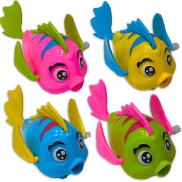 Imagem de Kit Peixe Brinquedo Animais Nadadores A Corda Banho Piscina Bebê (peixes, 10)