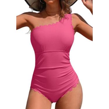 Imagem de Maiô de peça única Charmo Ribbed Full Coverage Hot Pink M