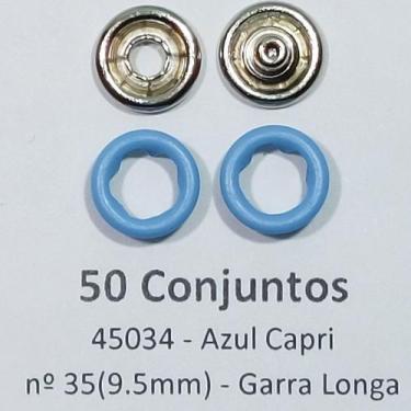 Imagem de Botões de Pressão Nº 35 Tic-Tac Sortidos Colorido Latão Azul Capri 9,5