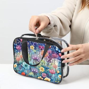 Imagem de HXYQMMY Kits de arte de diamante para adultos, bolsa de maquiagem Phlox, kit de artesanato DIY com ferramentas, bolsa de pintura de diamante 5D para mulheres, ideia de presente de bolsa cosmética