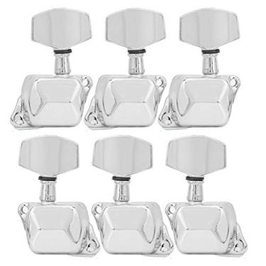 Imagem de Domary Chave de Afinação de Cordas de Guitarra, Pinos de Metal, Teclas Semi-fechadas, Peças de Instrumentos Musicais (Prata)