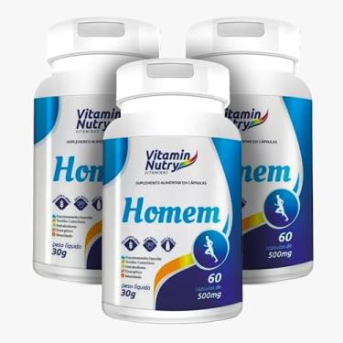 Imagem de Homem Suplemento Alimentar de Vitaminas (vit a, complexo B, cobre,zinco...) 60 cápsulas 500mg (3)