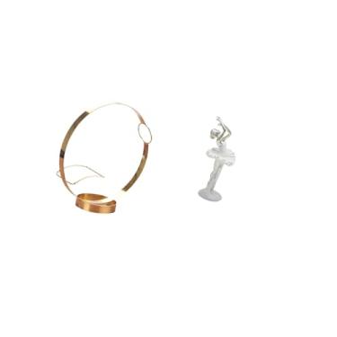 Imagem de Fenteer Elegante Suporte de Metal para Vinhos E Organizador de Exposição de Estatuetas de Bailarina para Decoração Moderna de Casa, Quarto, Escritório, Lareir