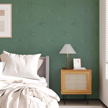 Imagem de VaryPaper Papel de Parede Verde Sálvia Seda em Relevo Texturizado Autoadesivo à Prova D'água para Armários e Paredes, 39,9 cm