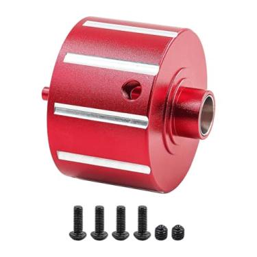 Imagem de EHJRE 1/5 Suporte de diferencial de metal RC Car Gear Case Housing RC Car Differential Housing para Ara110002T2, Vermelho