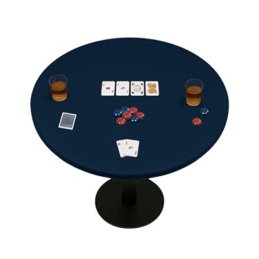 Imagem de Feltectors Capa de mesa de feltro para jogar cartas, pôquer, mahjong, dominó, ponte e jogo de tabuleiro, toalha de mesa elástica para 162 a 182 cm, azul