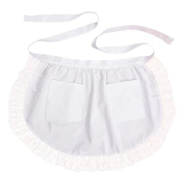 Imagem de WeiLaiKeQi de cintura feminino prático, com 2 bolsos para cozinhar, cafeteria, cozinha, Branco