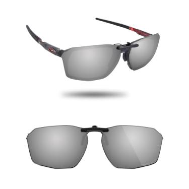 Imagem de Fiskr Óculos de sol polarizados Clip-On para Oakley Tensile OX8170 56 mm - Proteção UV - Ajuste universal para homens e mulheres, Prata metálica, 56mm