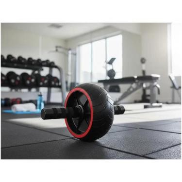 Imagem de Roda Aparelho Abdominal Lombar Academia Exercícios com Mini Tapete Tre