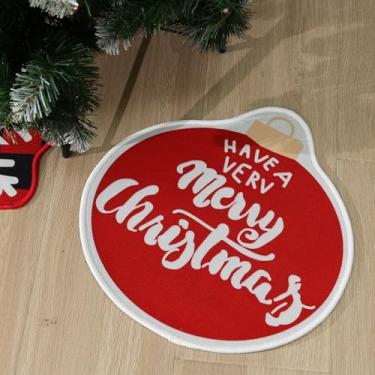 Imagem de Tapetes de banheiro de floco de neve para decoração de Natal, tapete de boas-vindas de floco de neve, antiderrapante, redondo, lavável, tapete de banheira e banheiro (estilo 2, 40 x 40 cm)