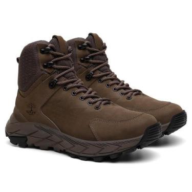 Imagem de Bota Masculina Adventure Couro Cano Alto Cadarço Venetto, 36, Marrom