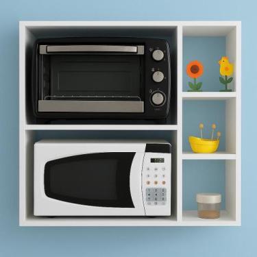 Imagem de Suporte Microondas Forno duplo 80x80cm Aereo Mdf De Parede Sinanue - S