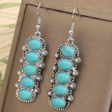 Imagem de Brincos boêmios para mulheres – Conjunto de brincos com pingente de gota, boêmio, vintage, turquesa, retrô, étnico, tribal, joias presentes, 2inch, Cobre, Sem pedra preciosa