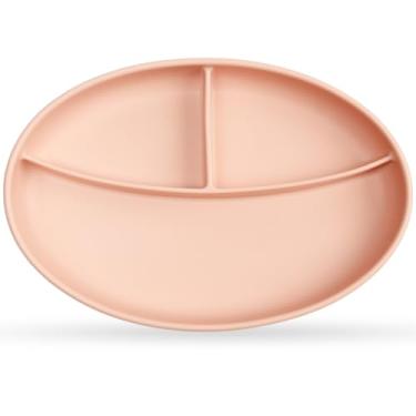 Imagem de RoyalTots Pratos de silicone para bebês a partir de 6 meses | Prato infantil não tóxico sem BPA com divisórias | Pratos de desmame para bebês de 1 a 3 anos | Prato de comida de bebê durável