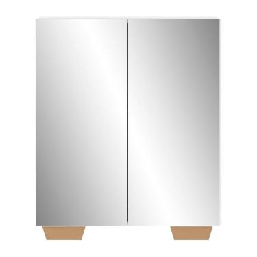 Imagem de Sapateira 2 Portas Com Espelho Nina Branca/natural