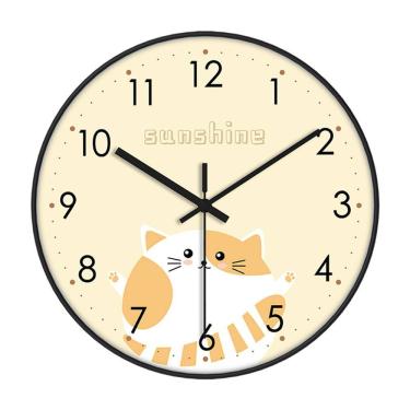 Imagem de Relógio de parede Cute Cat Design Non-Ticking Silent Quartz