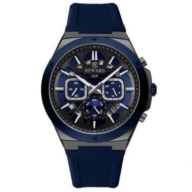 Imagem de Relogio Masculino Quartzo Multifuncional Casual Pulseira De Silicone Impermeavel Azul