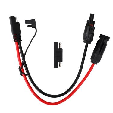 Imagem de Cabo Conector Painel Solar, Fio Cobre 30cm Adaptador SAE com Inversor Polaridade Cabo Extensão SAE à Prova d'Água 10 AWG 600 V para Geradores Cortadores Grama Carregadores Bateria