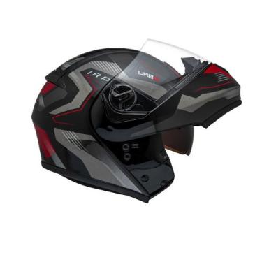 Imagem de Capacete Moto Peels U-RB2 Skyline, Preto com Vermelho, 58