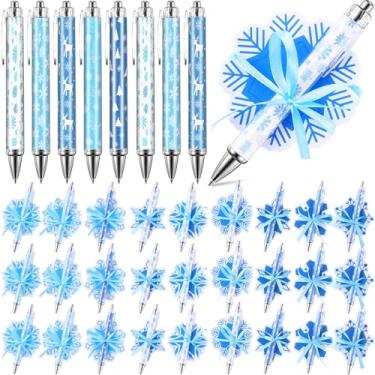 Imagem de Tenceur Conjunto de 72 canetas de Natal e fitas adesivas de bengala doce homem de gengibre floco de neve, elementos de gel, blocos de notas em formato de Natal para artigos de festa e escritório em