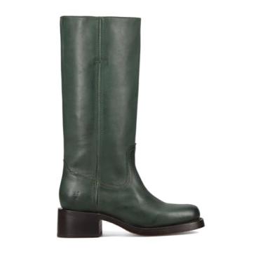 Imagem de Frye Campus 14L Botas altas icônicas para mulheres feitas de couro Montana emblemático com estrutura de costura genuína e salto de couro empilhado, Floresta, 40
