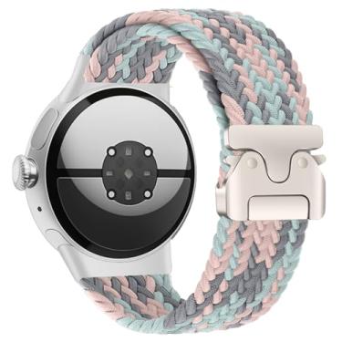 Imagem de Yeahxing Pulseira para Pixel Watch 4/3 de 45 mm - Pulseira trançada de nylon elástico para Google Pixel Watch 4 de 45 mm 2025, serve para pulseira ajustável de 17,3 a 25,9 cm com fivela de paraquedas