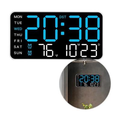 Imagem de Relógio Digital Parede e Mesa Temperatura Humidade Despertador Data Ho